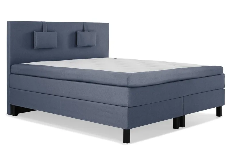 Komplett Sengepakke Lucky 180x200 Glatt Sengegavl Mørkeblå - Lateks Nakkepute Liten - Møbler - Senger - Kontinentalsenger