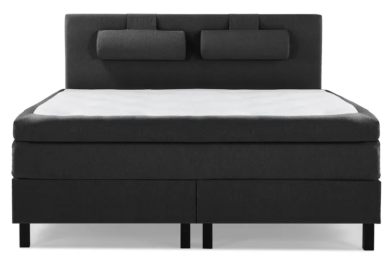 Komplett Sengepakke Lucky 180x200 Glatt Sengegavl Svart/Grå - Memory Nakkepute Stor - Møbler - Senger - Kontinentalsenger