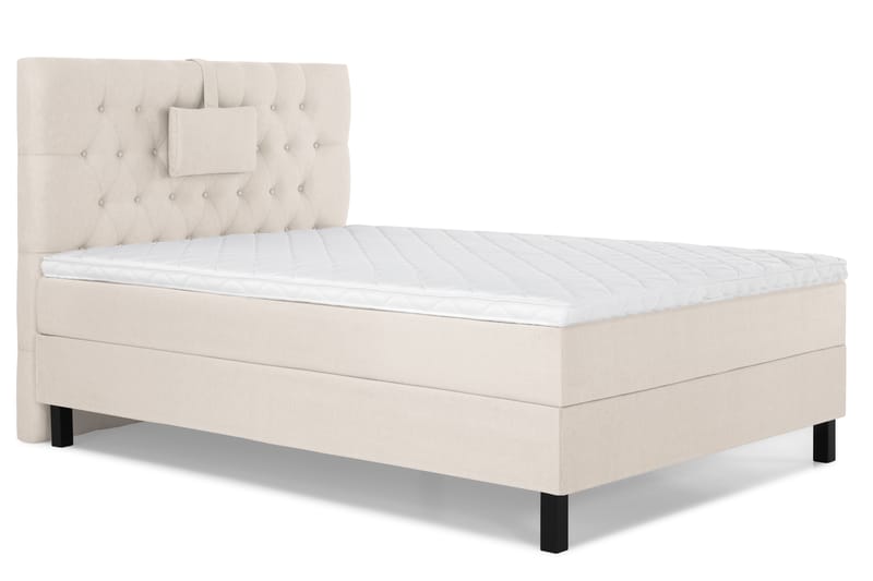 Komplett Sengepakke Olivia 120x200 Diamant Sengegavl Beige - Skum Nakkepute Liten - Møbler - Senger - Kontinentalsenger