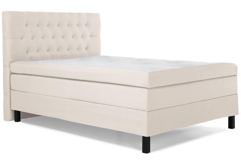 Komplett Sengepakke Olivia 120x200 Diamant Sengegavl Beige - Polyeter - Kontinentalsenger - Komplett sengepakke