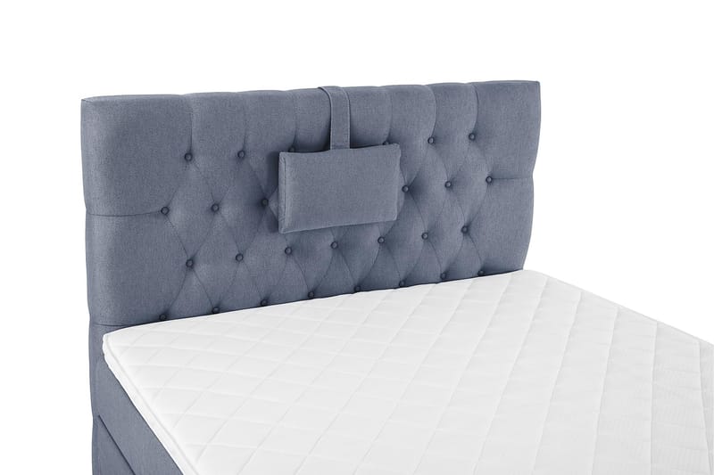 Komplett Sengepakke Olivia 120x200 Diamant Sengegavl Mørkebl - Skum Nakkepute Liten - Møbler - Senger - Kontinentalsenger