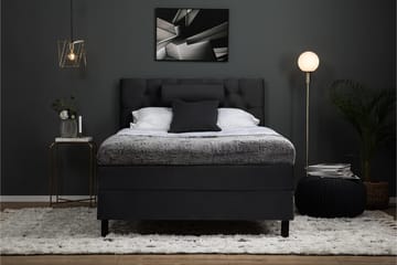 Komplett Sengepakke Olivia 120x200 Diamant Sengegavl Svart/G - Memory Nakkepute Stor - Møbler - Senger - Kontinentalsenger