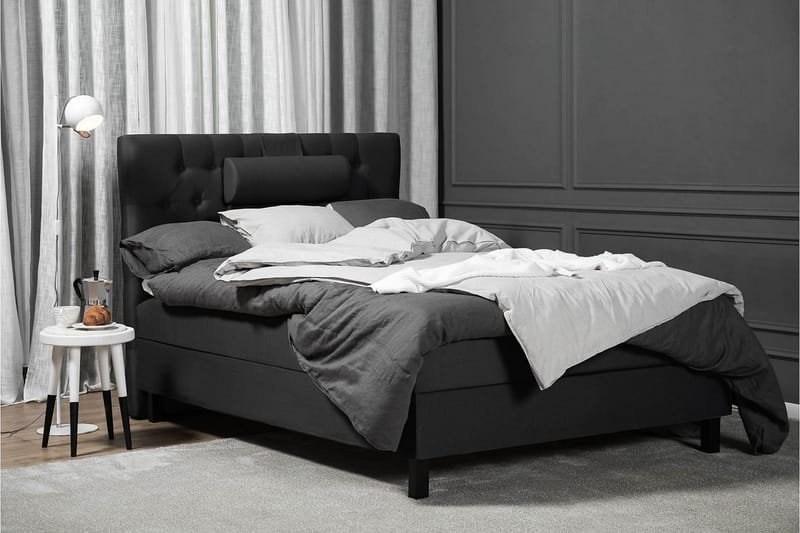 Komplett Sengepakke Olivia 120x200 Diamant Sengegavl Svart/G - Skum Nakkepute Liten - Møbler - Senger - Kontinentalsenger