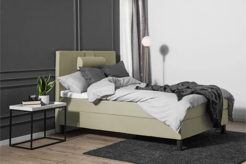 Komplett Sengepakke Olivia 120x200 Glatt Sengegavl Grønn - Memory Nakkepute Stor - Møbler - Senger - Enkeltsenger