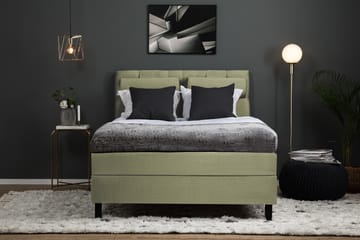 Komplett Sengepakke Olivia 140x200 Diamant Sengegavl Grønn - Polyeter Nakkepute Stor - Møbler - Senger - Kontinentalsenger