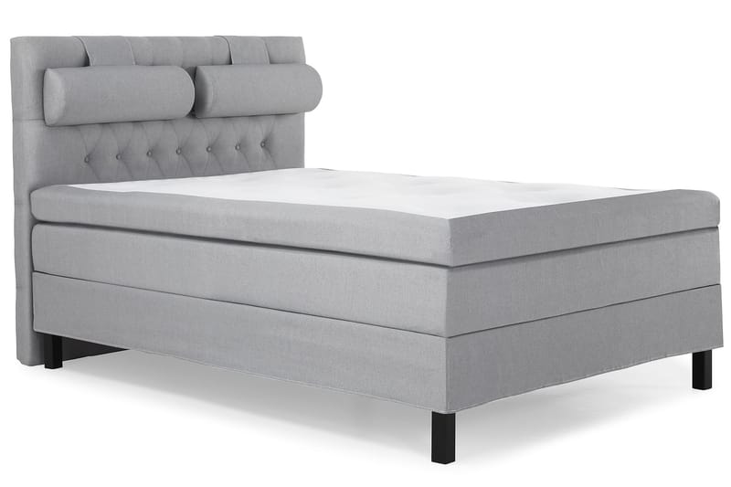 Komplett Sengepakke Olivia 140x200 Diamant Sengegavl Lysgrå - Polyeter Nakkepute Stor - Møbler - Senger - Kontinentalsenger