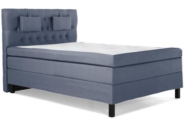 Komplett Sengepakke Olivia 140x200 Diamant Sengegavl Mørkebl - Memory Nakkepute Liten - Møbler - Senger - Kontinentalsenger