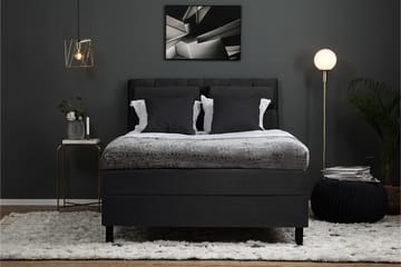 Komplett Sengepakke Olivia 140x200 Diamant Sengegavl Svart/G - Polyeter Nakkepute Stor - Møbler - Senger - Kontinentalsenger