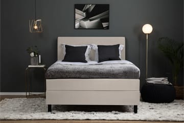 Komplett Sengepakke Olivia 140x200 Glatt Sengegavl Beige - Lateks Nakkepute Liten - Møbler - Senger - Kontinentalsenger
