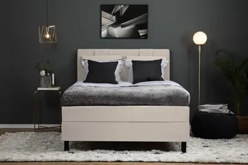 Komplett Sengepakke Olivia 140x200 Glatt Sengegavl Beige - Memory - Møbler - Senger - Enkeltsenger