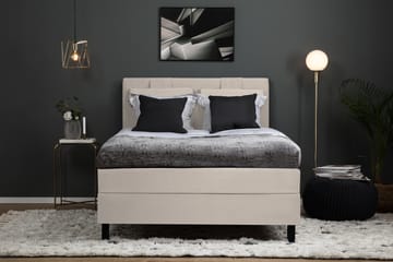Komplett Sengepakke Olivia 140x200 Glatt Sengegavl Beige - Polyeter - Møbler - Senger - Kontinentalsenger
