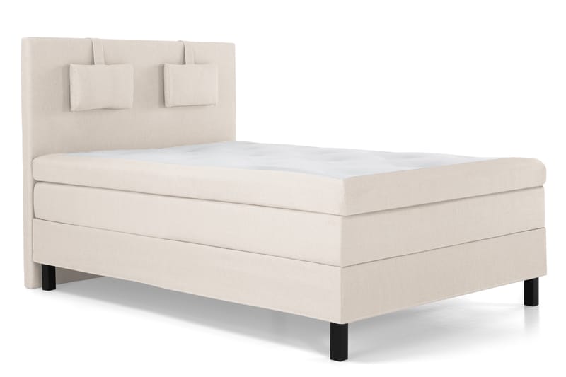 Komplett Sengepakke Olivia 140x200 Glatt Sengegavl Beige - Polyeter Nakkepute Liten - Møbler - Senger - Kontinentalsenger