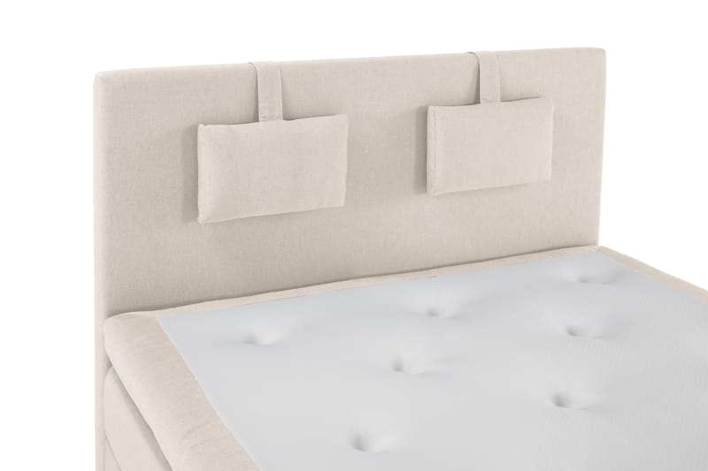 Komplett Sengepakke Olivia 140x200 Glatt Sengegavl Beige - Polyeter Nakkepute Liten - Møbler - Senger - Kontinentalsenger
