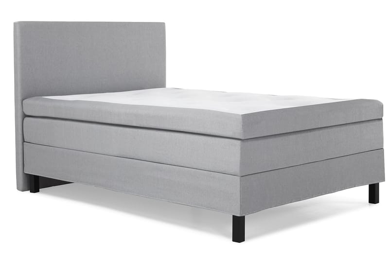 Komplett Sengepakke Olivia 140x200 Glatt Sengegavl Lysgrå - Polyeter - Møbler - Senger - Kontinentalsenger