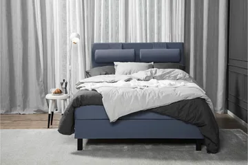 Komplett Sengepakke Olivia 140x200 Glatt Sengegavl Mørkeblå - Lateks Nakkepute Stor - Møbler - Senger - Enkeltsenger