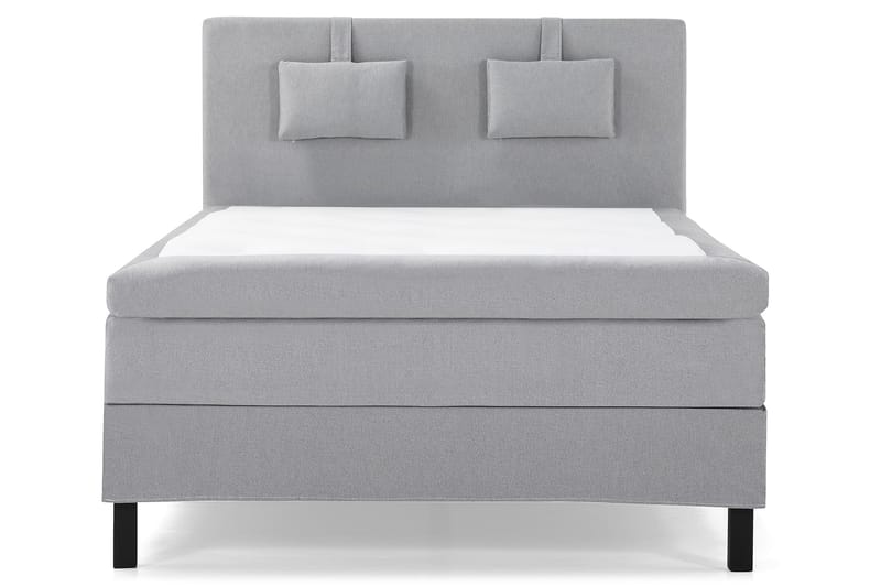 Komplett Sengepakke Olivia 140x200 Glatt Sengegavl Mellomgrå - Polyeter Nakkepute Liten - Møbler - Senger - Kontinentalsenger