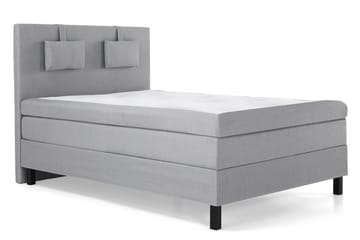 Komplett Sengepakke Olivia 140x200 Glatt Sengegavl Mellomgrå - Polyeter Nakkepute Liten - Møbler - Senger - Kontinentalsenger