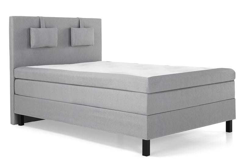 Komplett Sengepakke Olivia 140x200 Glatt Sengegavl Mellomgrå - Polyeter Nakkepute Liten - Møbler - Senger - Kontinentalsenger
