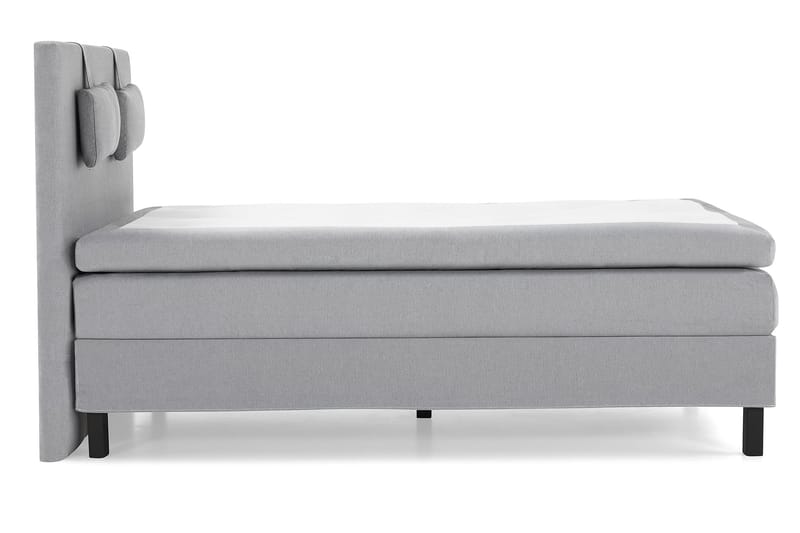 Komplett Sengepakke Olivia 140x200 Glatt Sengegavl Mellomgrå - Polyeter Nakkepute Liten - Møbler - Senger - Kontinentalsenger