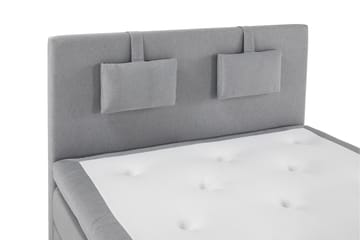 Komplett Sengepakke Olivia 140x200 Glatt Sengegavl Mellomgrå - Polyeter Nakkepute Liten - Møbler - Senger - Kontinentalsenger