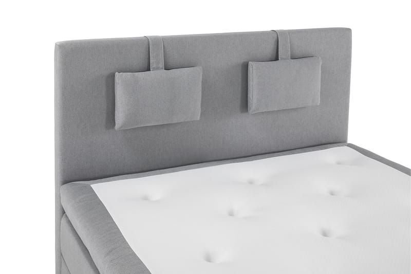 Komplett Sengepakke Olivia 140x200 Glatt Sengegavl Mellomgrå - Polyeter Nakkepute Liten - Møbler - Senger - Kontinentalsenger
