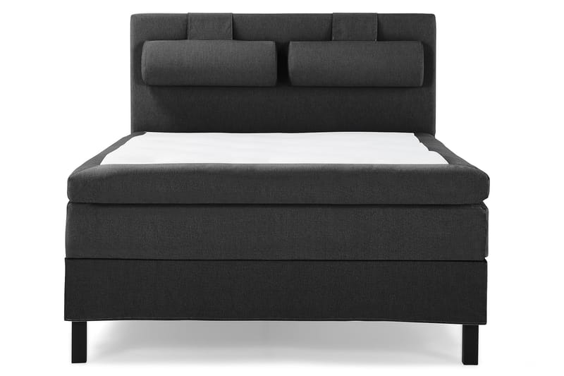 Komplett Sengepakke Olivia 140x200 Glatt Sengegavl Svart/Grå - Memory Nakkepute Stor - Møbler - Senger - Kontinentalsenger