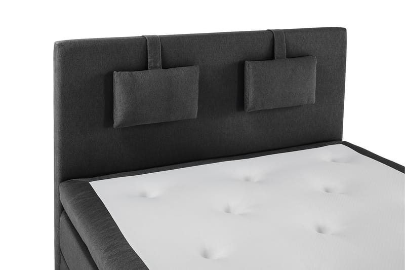 Komplett Sengepakke Olivia 140x200 Glatt Sengegavl Svart/Grå - Polyeter Nakkepute Liten - Møbler - Senger - Kontinentalsenger