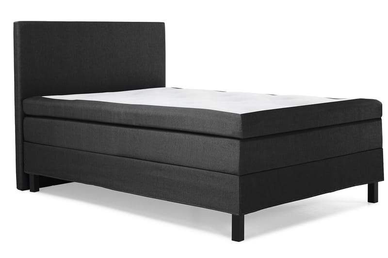 Komplett Sengepakke Olivia 140x200 Glatt Sengegavl Svart/Grå - Polyeter - Møbler - Senger - Kontinentalsenger