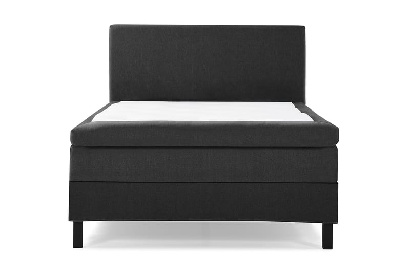Komplett Sengepakke Olivia 140x200 Glatt Sengegavl Svart/Grå - Polyeter - Møbler - Senger - Kontinentalsenger