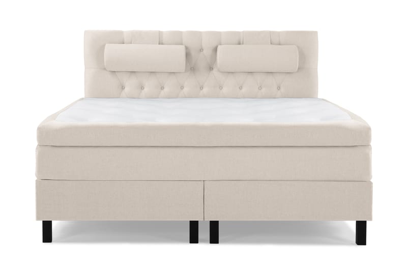 Komplett Sengepakke Olivia 160x200 Diamant Sengegavl Beige - Lateks Nakkepute Stor - Møbler - Senger - Kontinentalsenger