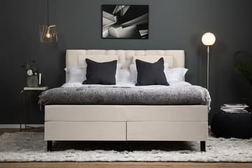 Komplett Sengepakke Olivia 160x200 Diamant Sengegavl Beige - Memory Nakkepute Stor - Møbler - Senger - Kontinentalsenger