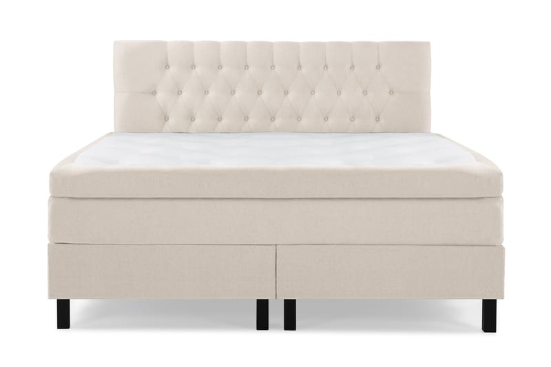 Komplett Sengepakke Olivia 160x200 Diamant Sengegavl Beige - Polyeter - Møbler - Senger - Kontinentalsenger