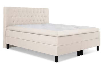 Komplett Sengepakke Olivia 160x200 Diamant Sengegavl Beige - Polyeter - Møbler - Senger - Kontinentalsenger