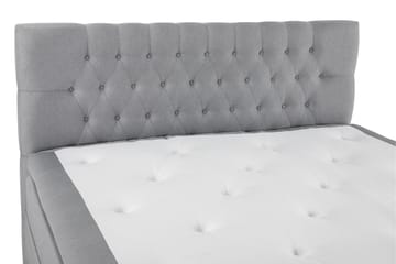 Komplett Sengepakke Olivia 160x200 Diamant Sengegavl Lysgrå - Polyeter - Møbler - Senger - Kontinentalsenger