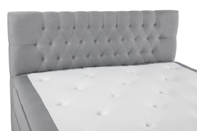 Komplett Sengepakke Olivia 160x200 Diamant Sengegavl Lysgrå - Polyeter - Møbler - Senger - Kontinentalsenger