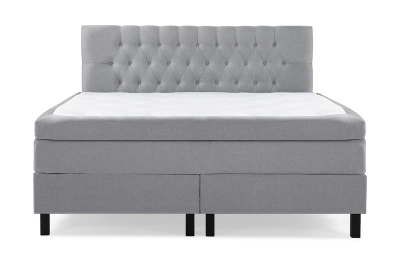 Komplett Sengepakke Olivia 160x200 Diamant Sengegavl Lysgrå - Polyeter - Møbler - Senger - Kontinentalsenger