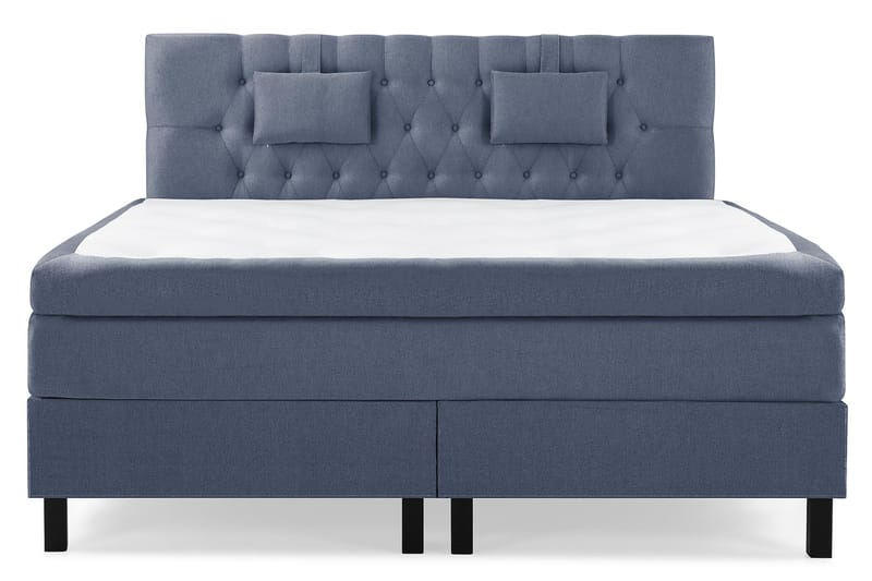 Komplett Sengepakke Olivia 160x200 Diamant Sengegavl Mørkebl, Memory Nakkepute Liten