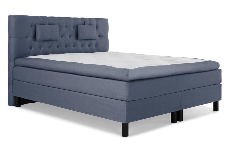 Komplett Sengepakke Olivia 160x200 Diamant Sengegavl Mørkebl - Memory Nakkepute Liten - Møbler - Senger - Kontinentalsenger