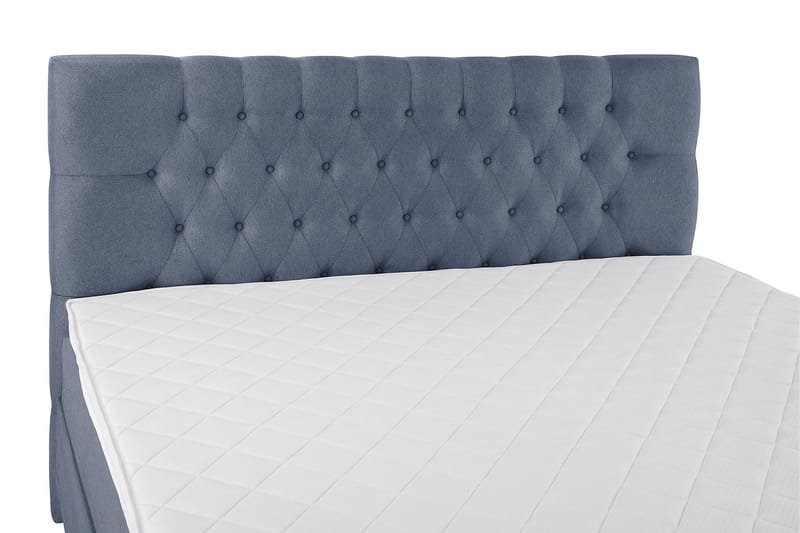 Komplett Sengepakke Olivia 160x200 Diamant Sengegavl Mørkebl - Skum - Møbler - Senger - Kontinentalsenger