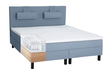 Komplett Sengepakke Olivia 160x200 Diamant Sengegavl Mørkebl - Polyeter - Møbler - Senger - Kontinentalsenger