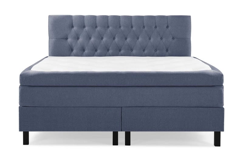 Komplett Sengepakke Olivia 160x200 Diamant Sengegavl Mørkebl - Polyeter - Møbler - Senger - Kontinentalsenger