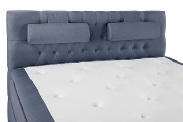 Komplett Sengepakke Olivia 160x200 Diamant Sengegavl Mørkebl - Polyeter Nakkepute Stor - Møbler - Senger - Kontinentalsenger