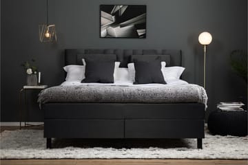Komplett Sengepakke Olivia 160x200 Diamant Sengegavl Svart/G - Memory Nakkepute Stor - Møbler - Senger - Kontinentalsenger