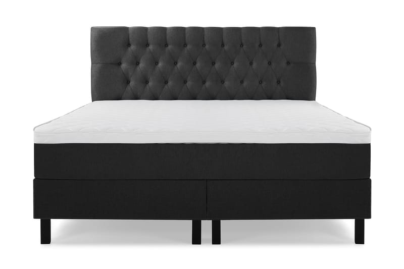 Komplett Sengepakke Olivia 160x200 Diamant Sengegavl Svart/G - Skum - Møbler - Senger - Kontinentalsenger