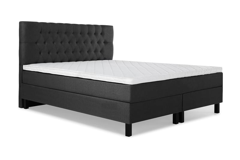 Komplett Sengepakke Olivia 160x200 Diamant Sengegavl Svart/G - Skum - Møbler - Senger - Kontinentalsenger