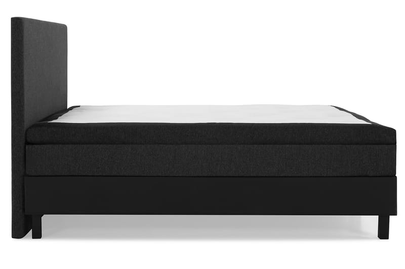 Komplett Sengepakke Olivia 160x200 Glatt Gavl Svart/Grå/PU - Lateks - Møbler - Senger - Kontinentalsenger
