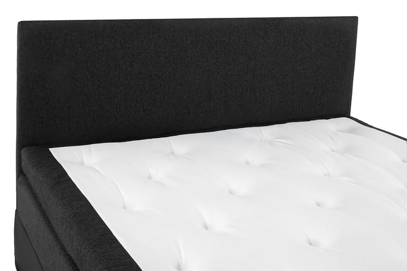 Komplett Sengepakke Olivia 160x200 Glatt Gavl Svart/Grå/PU - Lateks - Møbler - Senger - Kontinentalsenger