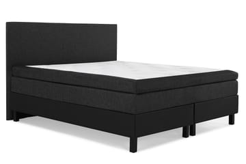 Komplett Sengepakke Olivia 160x200 Glatt Gavl Svart/Grå/PU - Lateks - Møbler - Senger - Kontinentalsenger