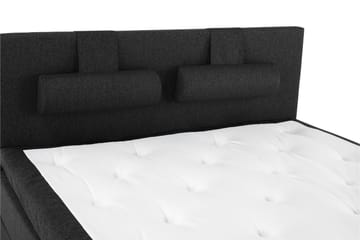 Komplett Sengepakke Olivia 160x200 Glatt Gavl Svart/Grå/PU - Memory Nakkepute Stor - Møbler - Senger - Kontinentalsenger