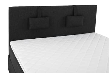 Komplett Sengepakke Olivia 160x200 Glatt Gavl Svart/Grå/PU - Skum Nakkepute Liten - Møbler - Senger - Kontinentalsenger